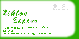 miklos bitter business card